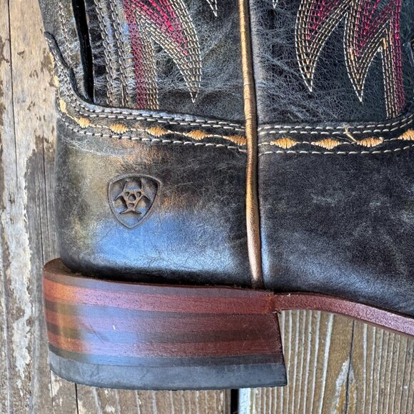 Ariat Vaquera Black & Red Leather Western Boot #10019934 in Women's 7.5B - Picture 6 of 11